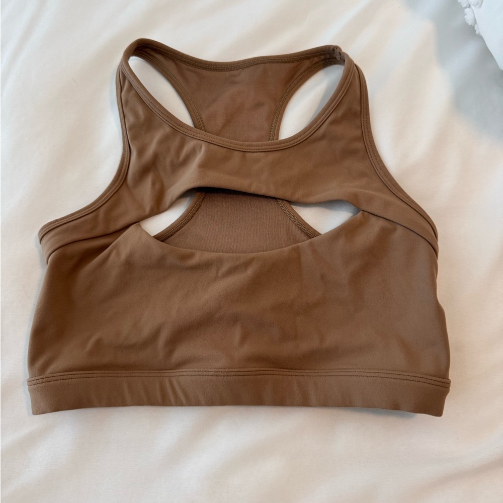 Cara Loren Active Beige Peekaboo Sports Bra Small - Picture 5 of 8
